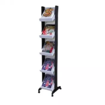 PAPERFLOW Corner 259N.01 Espositore per riviste grigio/nero 5 scomparti