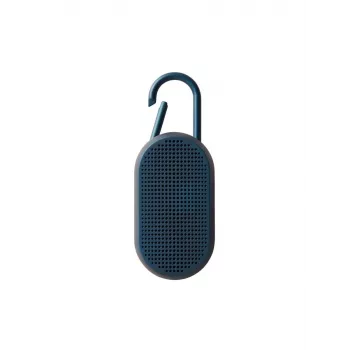 Lexon Mino T Speaker Bluetooth portatile con base di ricarica e moschettone, blu scuro, IPX4, 3W, TWS, telecomando per selfie, LA124DB9