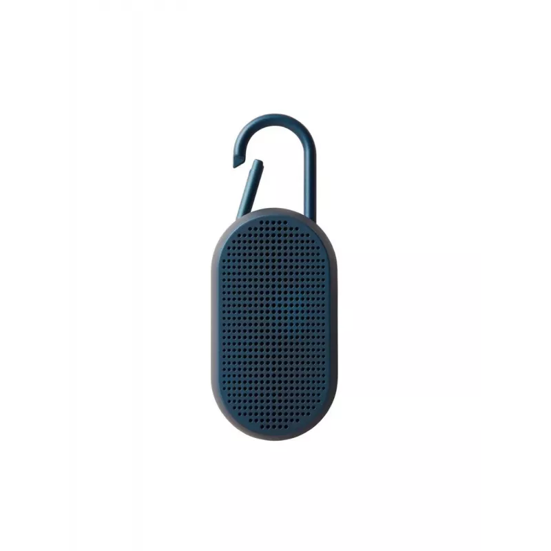 Lexon Mino T altoparlante Bluetooth portatile con base di ricarica e moschettone, blu scuro, IPX4, 3W, TWS, telecomando per selfie, LA124DB9
