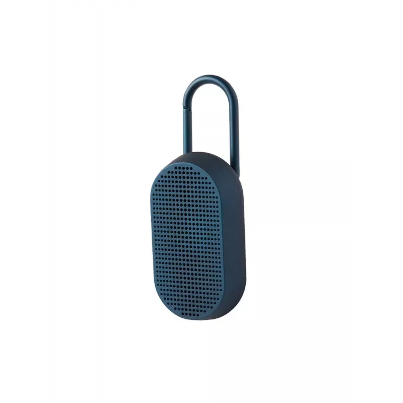 Lexon Mino T altoparlante Bluetooth portatile con base di ricarica e moschettone, blu scuro, IPX4, 3W, TWS, telecomando per selfie, LA124DB9