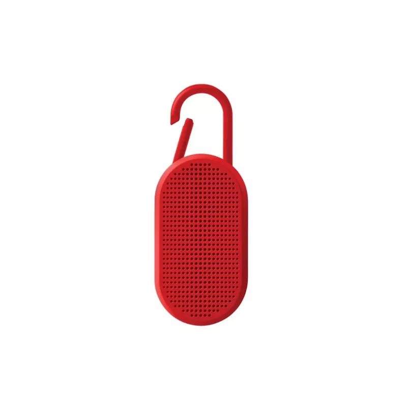 Lexon Mino T speaker Bluetooth portatile con base e moschettone, rosso
