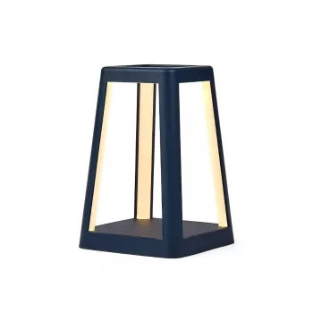 LEXON Lantern Lampada LED portatile con ricarica wireless Qi blu scuro LH94DB