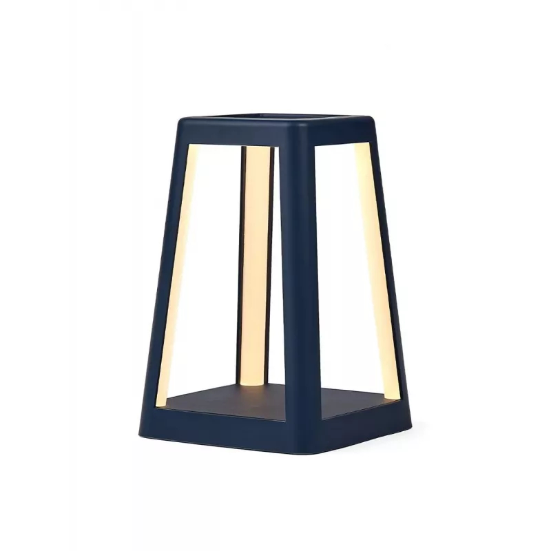 LEXON Lantern Lampada LED portatile con ricarica wireless Qi blu scuro LH94DB