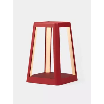 Lexon Lantern Lampada LED con caricabatterie wireless rosso scuro LH94DR