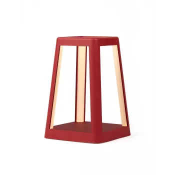 Lexon Lantern Lampada LED con caricabatterie wireless rosso scuro LH94DR