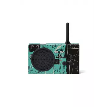 Lexon Tykho 3 X JMB Radio Bluetooth Radio FM portatile con opera d'arte di Basquiat nero