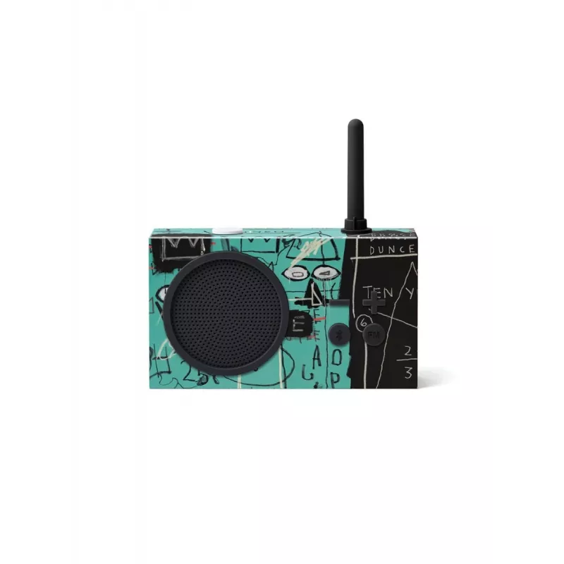 Lexon Tykho 3 X JMB Radio Bluetooth Radio FM portatile con opera d'arte di Basquiat nero