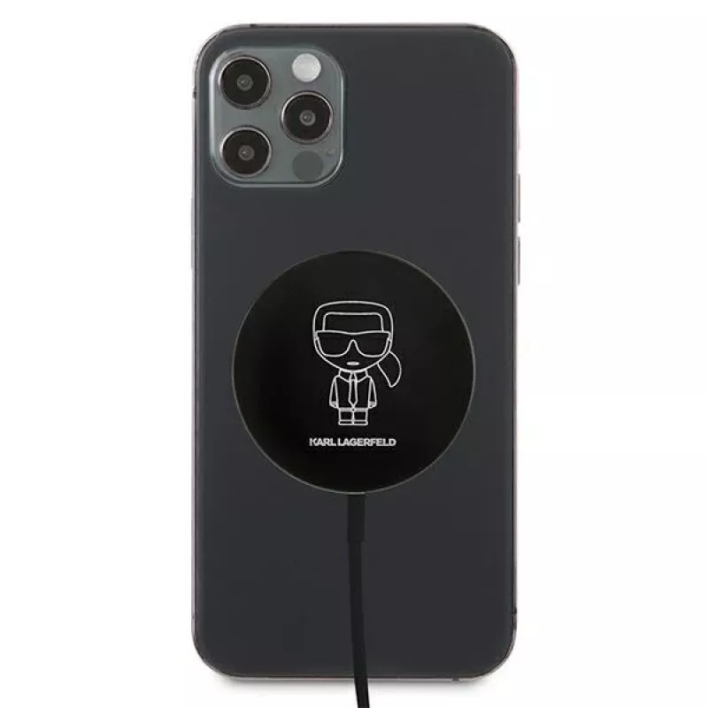 Karl Lagerfeld caricabatterie wireless compatibile MagSafe 15W nero