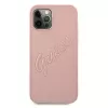 Guess GUHCP12LRSAVSRG Saffiano Vintage Script custodia rigida per Apple iPhone 12 Pro Max, rosa