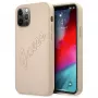 Guess Saffiano Vintage Script Custodia rigida per Apple iPhone 12 Pro Max 6,7 pollici - oro