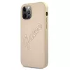 Guess Saffiano Vintage Script Custodia rigida per Apple iPhone 12 Pro Max 6,7 pollici - oro