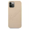 Guess Saffiano Vintage Script Custodia rigida per Apple iPhone 12 Pro Max 6,7 pollici - oro