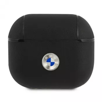 BMW BMA3SSLBK custodia AirPods 3 nera in pelle vera con logo argento