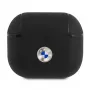 BMW BMA3SSLBK AirPods 3 custodia nera in vera pelle logo argento