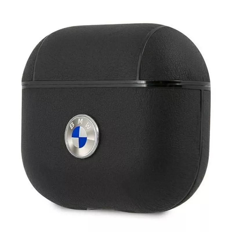 BMW BMA3SSLBK AirPods 3 custodia nera in vera pelle logo argento