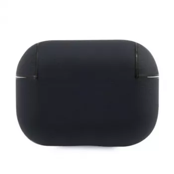 BMW custodia AirPods Pro blu navy in pelle vera con logo argento