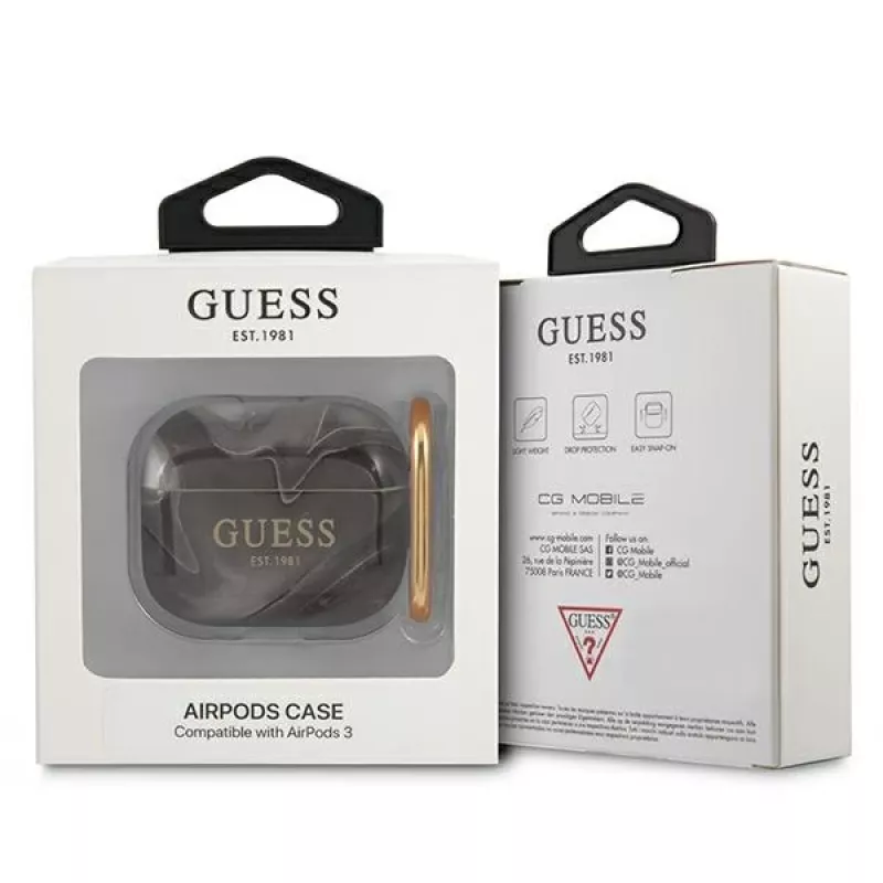 Guess GUA3UNMK cover AirPods 3 nera Marble Collection