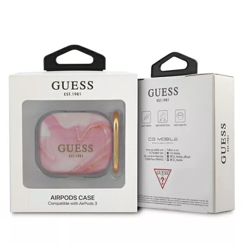 Guess GUA3UNMP custodia AirPods 3 rosa Marble Collection
