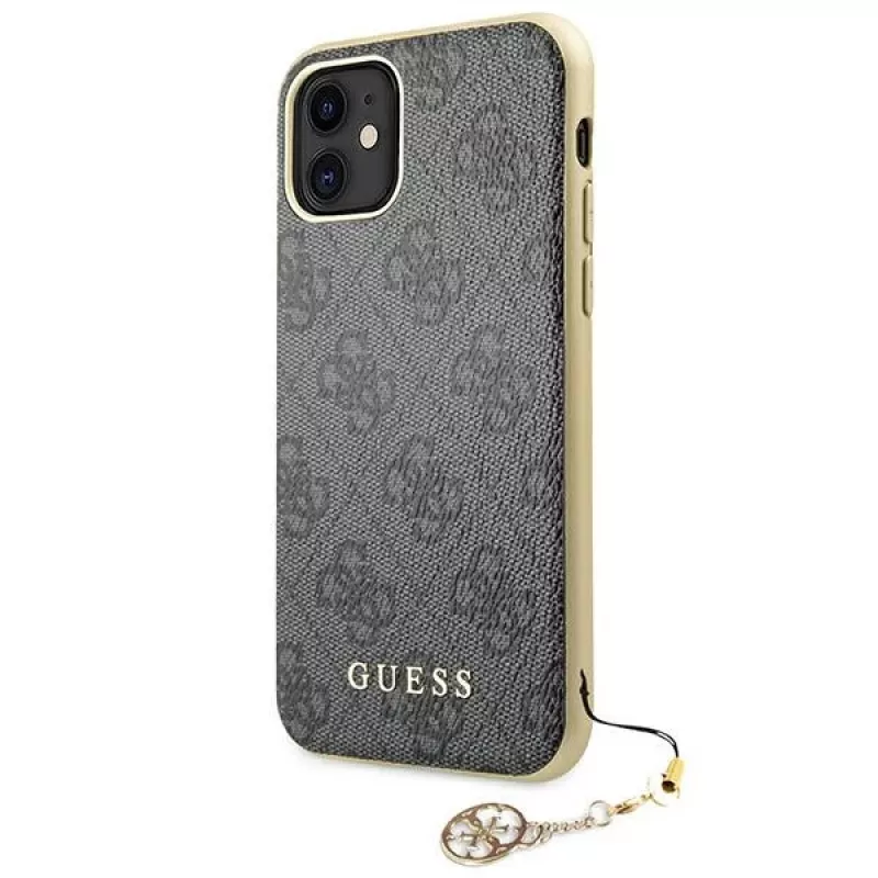 Guess GUHCN61GF4GGR iPhone 11 6,1 inch custodia rigida 4G Charms Collection - grigio