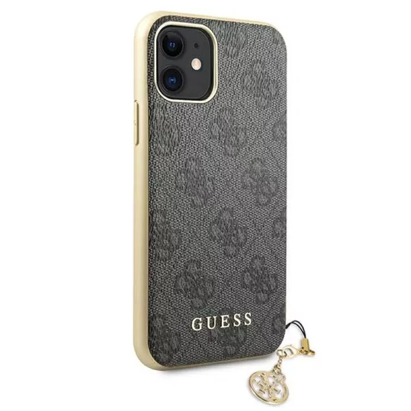 Guess GUHCN61GF4GGR iPhone 11 6,1 inch custodia rigida 4G Charms Collection - grigio