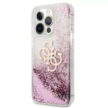 Guess GUHCP13XLG4GPI Custodia rigida per Apple iPhone 13 Pro Max 6,7 pollici rosa Liquid Glitter 4G Big