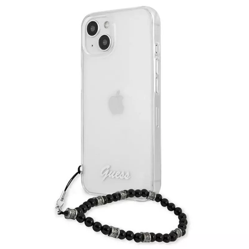 Guess GUHCP13MKPSBK Custodia rigida trasparente Black Pearl per iPhone 13 / 14 / 15 6,1