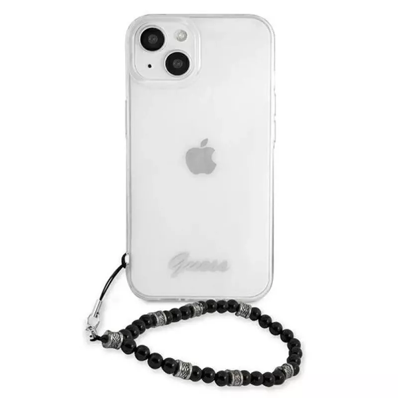 Guess GUHCP13MKPSBK Custodia rigida trasparente Black Pearl per iPhone 13 / 14 / 15 6,1