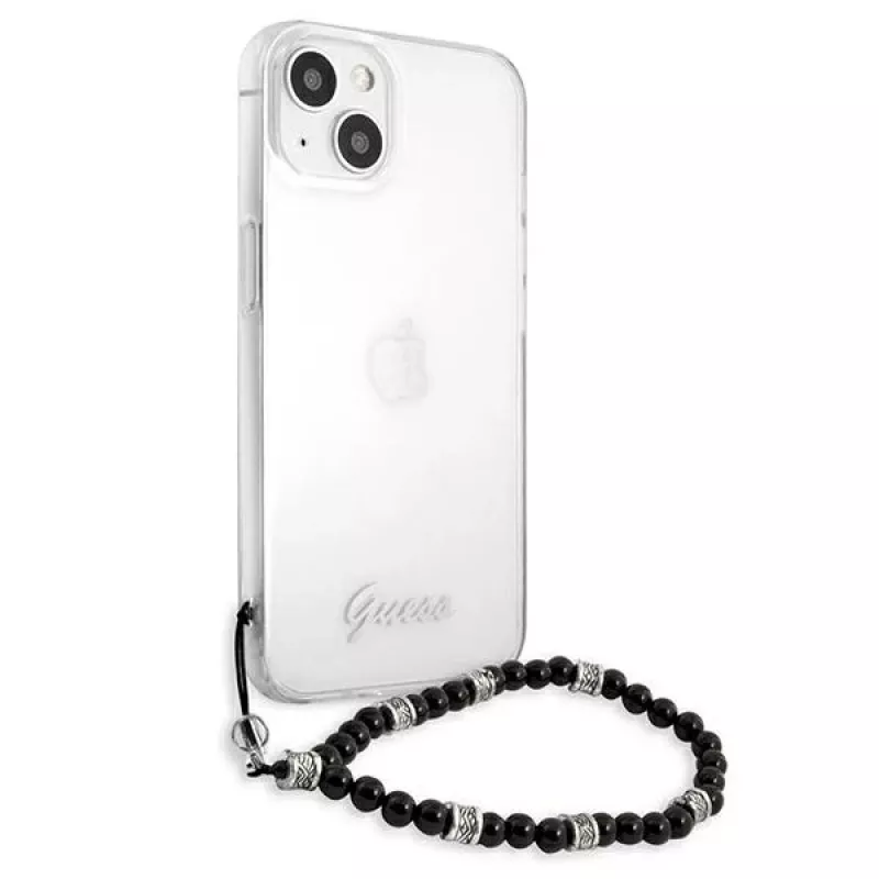 Guess GUHCP13MKPSBK Custodia rigida trasparente Black Pearl per iPhone 13 / 14 / 15 6,1