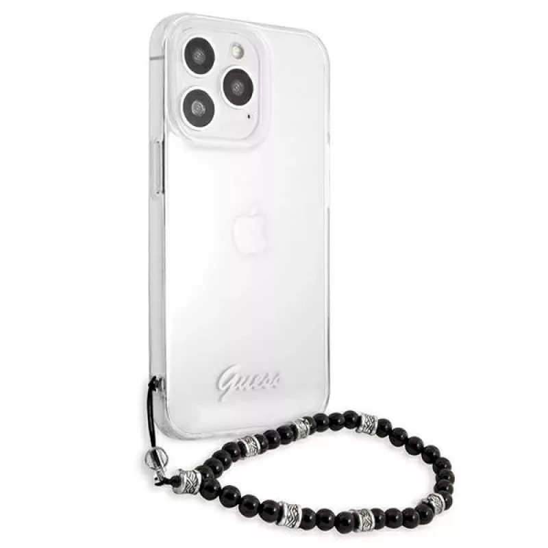 Guess GUHCP13XKPSBK Custodia rigida trasparente Black Pearl per iPhone 13 Pro Max 6,7