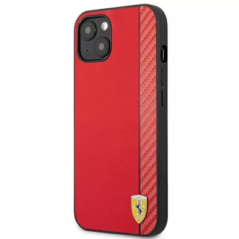Ferrari On Track Carbon Stripe Custodia rigida per Apple iPhone 13 mini 5,4 inch rossa