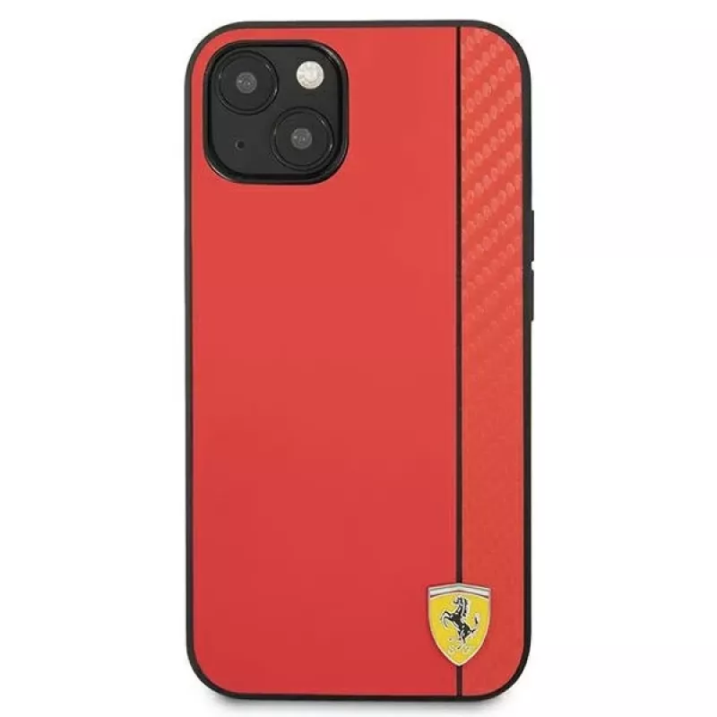 Ferrari On Track Carbon Stripe Custodia rigida per Apple iPhone 13 mini 5,4 inch rossa