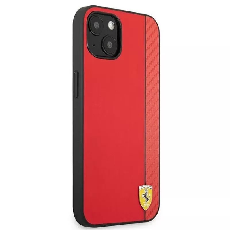 Ferrari On Track Carbon Stripe Custodia rigida per Apple iPhone 13 mini 5,4 inch rossa