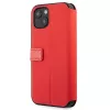 Ferrari FESAXFLBKP13SRE On Track Carbon Stripe Book Case per iPhone 13 mini, rosso
