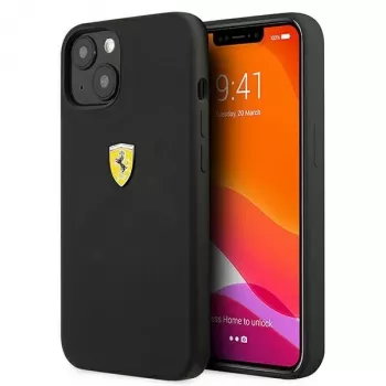 Ferrari FESSIHCP13SBK Custodia rigida in silicone con retro cover nera per iPhone 13 mini 5,4