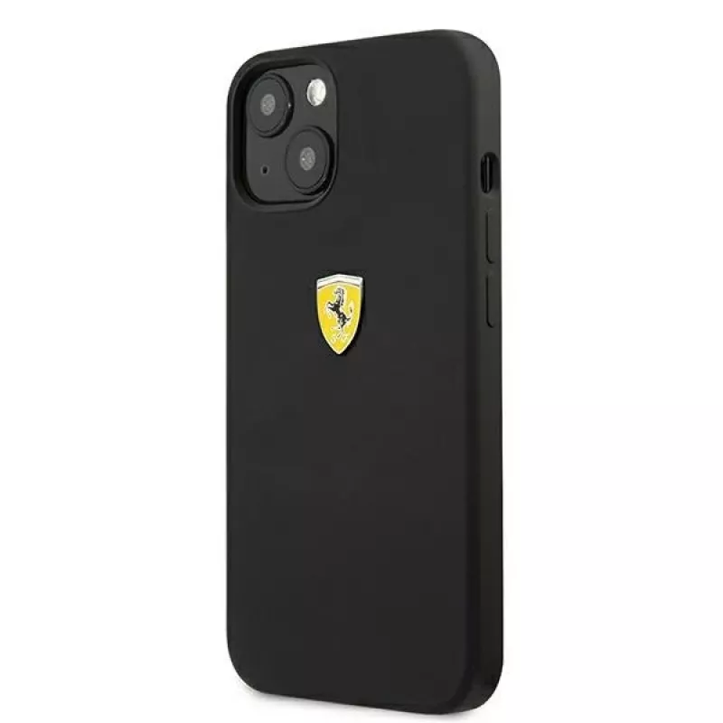 Ferrari FESSIHCP13SBK Custodia rigida in silicone con retro cover nera per iPhone 13 mini 5,4