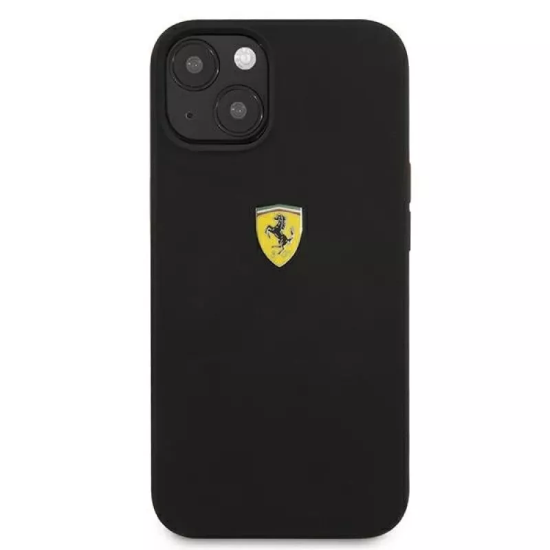 Ferrari FESSIHCP13SBK Custodia rigida in silicone con retro cover nera per iPhone 13 mini 5,4