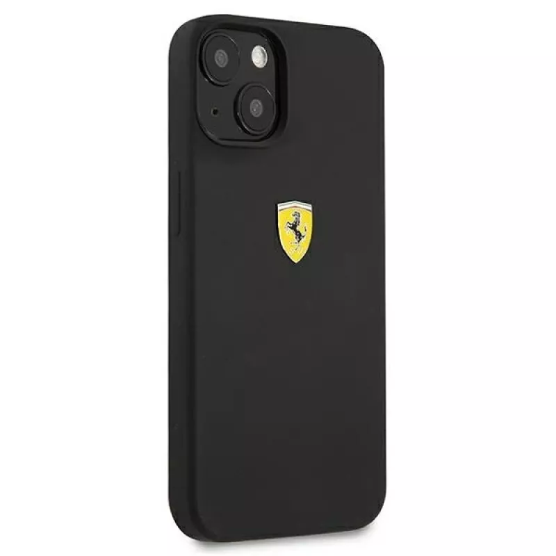 Ferrari FESSIHCP13SBK Custodia rigida in silicone con retro cover nera per iPhone 13 mini 5,4