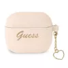 Guess GUA3LSCHSP Charm Heart Collection custodia in silicone per Apple AirPods 3ª generazione - rosa