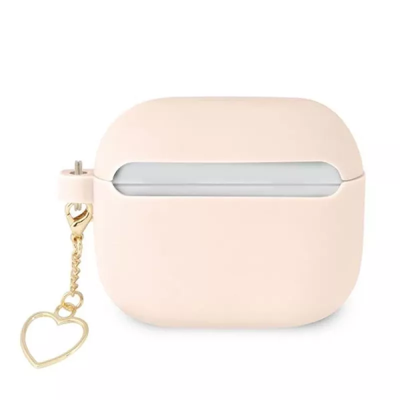 Guess GUA3LSCHSP Charm Heart Collection custodia in silicone per Apple AirPods 3ª generazione - rosa