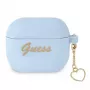 Guess GUA3LSCHSB Charm Heart Collection custodia in silicone per AirPods 3, blu