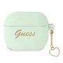 Guess GUA3LSCHSN custodia per AirPods 3 verde in silicone Charm Heart Collection