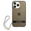 Guess GUHCP13LHTSGSK custodia rigida traslucida con cinturino per Apple iPhone 13 Pro / iPhone 13, nera