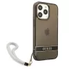 Guess GUHCP13LHTSGSK custodia rigida traslucida con cinturino per Apple iPhone 13 Pro / iPhone 13, nera
