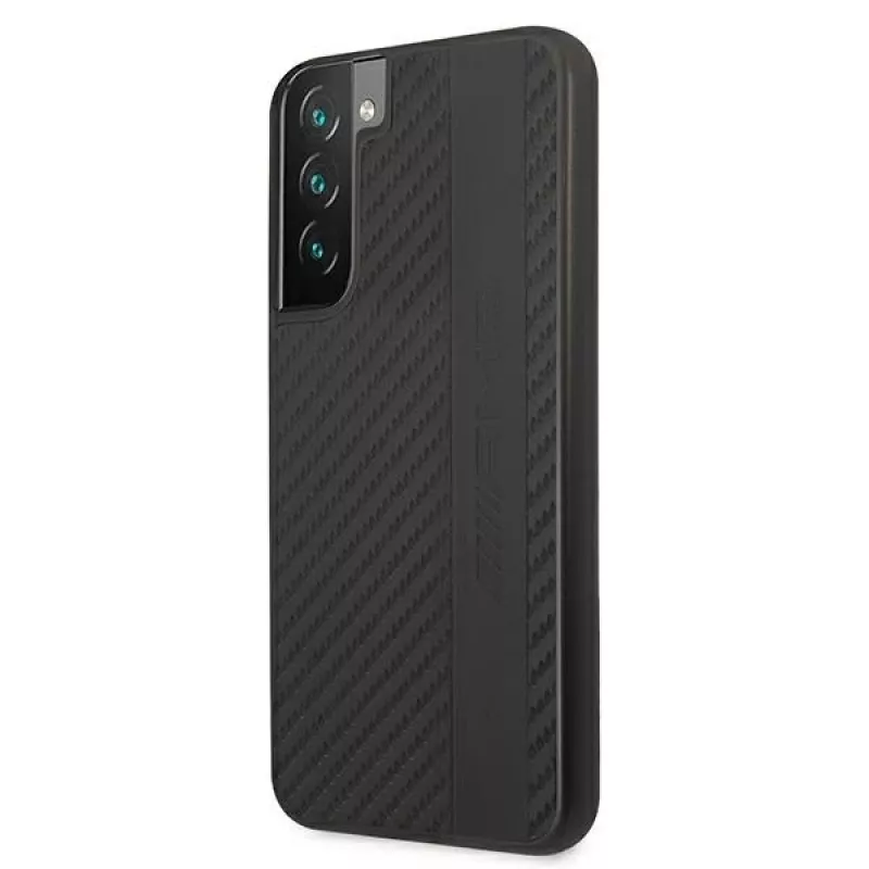 AMG AMHCS22MBLSCA custodia rigida per Samsung Galaxy S22+ Carbon Stripe & Embossed nera