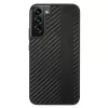 AMG AMHCS22MBLSCA custodia rigida per Samsung Galaxy S22+ Carbon Stripe & Embossed nera