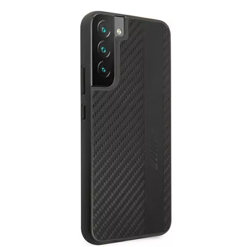 AMG AMHCS22MBLSCA custodia rigida per Samsung Galaxy S22+ Carbon Stripe & Embossed nera