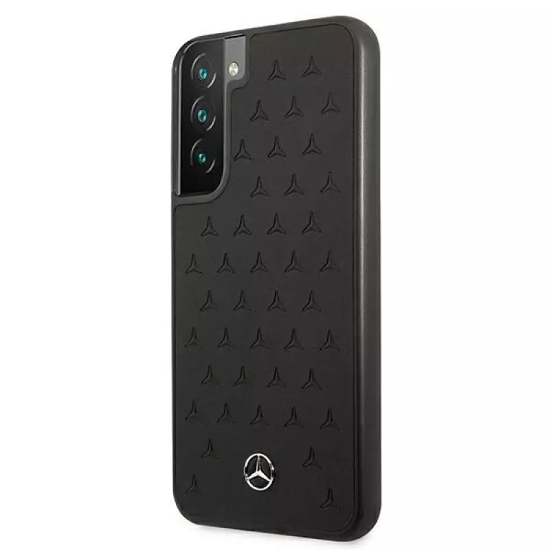 Mercedes-Benz MEHCS22MPSQBK custodia rigida per S22+ in pelle Stars Pattern nera