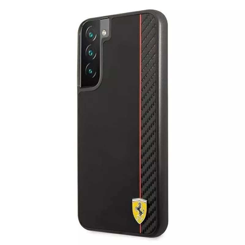 Ferrari FESAXHCS22MBK S22+ S906 custodia rigida nera On Track Carbon Stripe