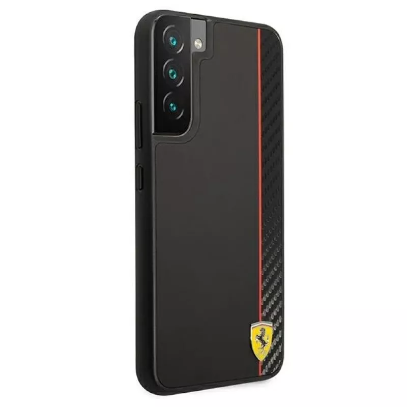 Ferrari FESAXHCS22MBK S22+ S906 custodia rigida nera On Track Carbon Stripe