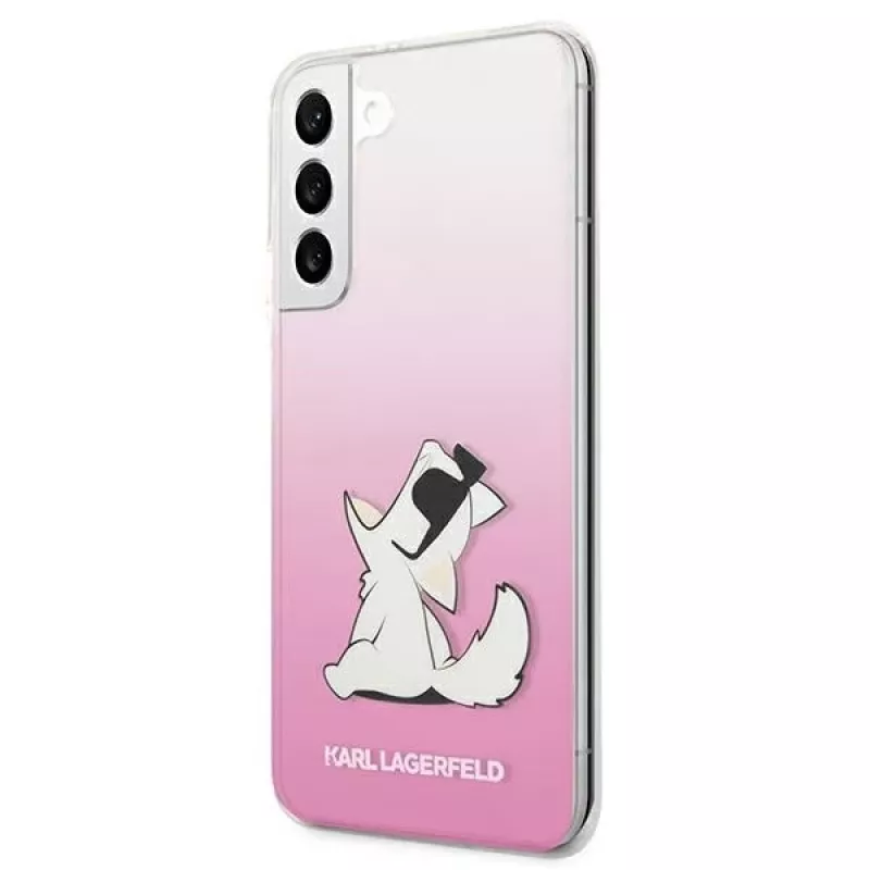 Karl Lagerfeld KLHCS22MCFNRCPI custodia rigida per Samsung Galaxy S22+ / S906 - rosa Choupette Eat